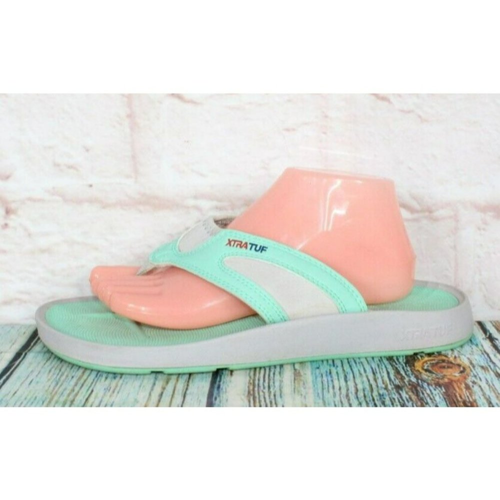 Xtratuf Pegasus Green Leather Slip Resistant Flip Flo… Gem